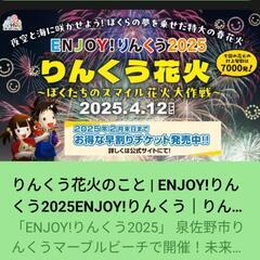 【8000円分】ENJOYりんくう花火2025自由席大人２枚