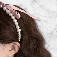 🤍パールリボンカチューシャ🎀の画像