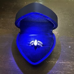 Bubbly 【極上の輝き】高炭素ダイヤモンド マーキスカット　3連　セットリングの画像