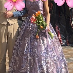 カラードレス  パープル　結婚式　演奏会