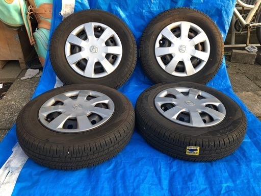 DUNLOP 145/80R13 75S N-BOXタイヤ 、鉄ホイール付き4本  税込２万円　送料は着払い