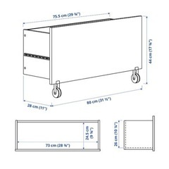 IKEA BILLY ビリー　引き出し　ホワイト　キャスター付きの画像