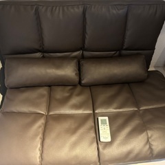 3way ソファーベッド　ローソファー　レザーブラウンの画像