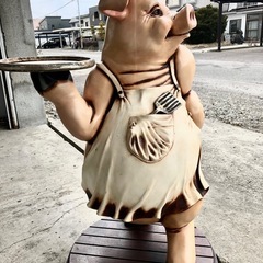 豚コックの置き物　高さ110cm程度の画像