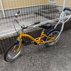 16インチ自転車　練習用の支え棒付きの画像
