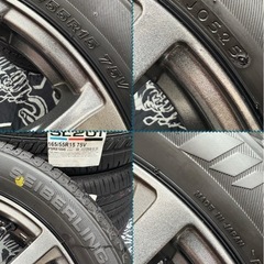 「商談中」㉙165/55R15新品タイヤ4本と中古美品ホイールとナット付きの画像