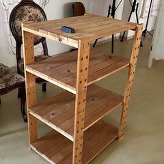 DIY風 木製シェルフ・ウッドラック（木製多目的オープンラック）／店舗改装・新築建て替えに伴い、装飾品・備品・家具を譲渡いたしますの画像
