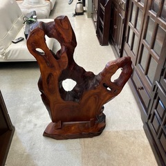 K2504-214 配送不可　木製 衝立 レトロ キズ汚れ有り　の画像