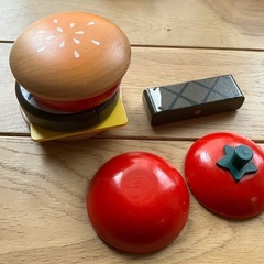 中古 木製 おままごと ミニキッチン 卓上 食べ物 鍋 セット  の画像