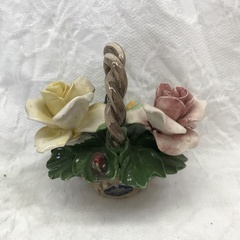 NUOVA CAPODIMONTE 陶花 置物 ※欠けあり