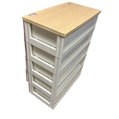 【ジ0410-06】めちゃくちゃ可愛い‼️キティちゃん5段収納タンス 中古品 傷や汚れありの画像