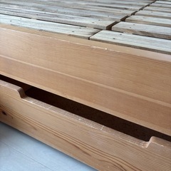 無印良品　パイン材ベッド　引き出し付きの画像