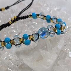 トンボ玉マクラメブレスの画像