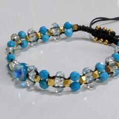 トンボ玉マクラメブレスの画像