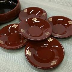 0410-056 塗りの菓子入れ　茶托セットの画像
