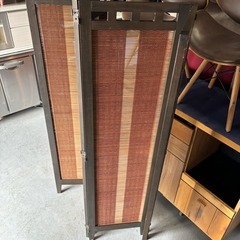アジアン エスニック 和風 3連スクリーン パーテーション Used/キレイの画像