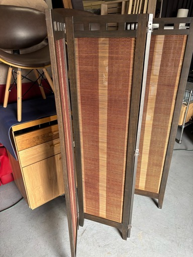 アジアン エスニック和風 衝立 4連スクリーン パーテーション Used/キレイ