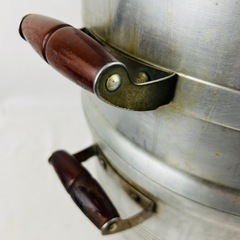 蒸し器 アルミ製 蒸し鍋 三段 32cm　レトロ　大きい セイロ　蒸籠　せいろの画像