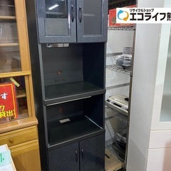 上下貼りめくれ有り❗️ キッチンボード　食器棚　ブラック