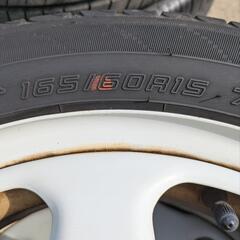 ハスラー純正　ホイールタイヤセット　ダンロップ　165/60R15　２３年３０週　バリ山　かなり状態の良いタイヤセットです！　の画像
