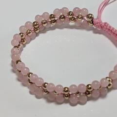 ローズクォーツ風マクラメブレスの画像