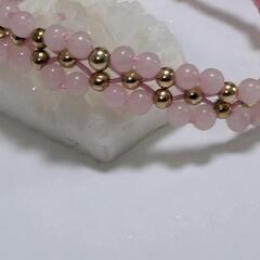 ローズクォーツ風マクラメブレスの画像