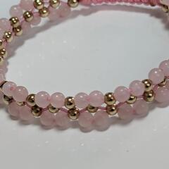 ローズクォーツ風マクラメブレスの画像