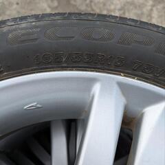 ダイハツ純正ホイール　タイヤホイールセット　ブリジストン　165/55R15　セリアル2720　６分山程度　インチアップ等にいかがでしょうか！の画像