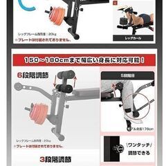 WASAI(ワサイ) トレーニングベンチ レッグエクステンション＆レッグカール機能搭載 【フラット/インクライン/シットアップ】マルチトレーニングマシン ホームジム 家庭用大腿四頭筋/腹筋/背筋/筋トレの画像