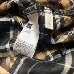 GU チェック柄　プリーツロングスカート　Mの画像