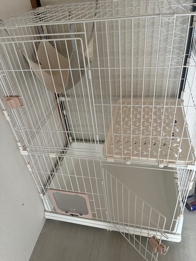 猫ちゃん 2段ゲージ ハンモック付き
