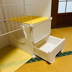 折りたたみ猫ケージ2段、猫トイレ他セットの画像