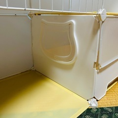 折りたたみ猫ケージ2段、猫トイレ他セットの画像