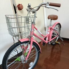 20インチ　子ども用自転車　ピンク　オートライト付きの画像