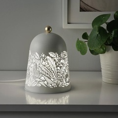 イケア　ソールスクール　LED　テーブルランプ　ホワイト　鳥　植物　おしゃれの画像