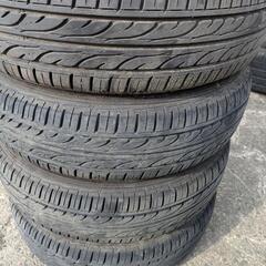 155/65R14　軽自動車全般　アルミ夏タイヤセット　ダンロップ　セリアル0220　8分山　軽自動車ならほとんど合うと思います。の画像