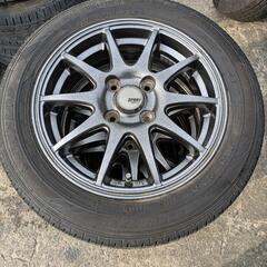 155/65R14　軽自動車全般　アルミ夏タイヤセット　ダンロッ...