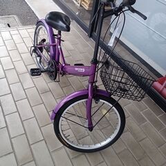 ★ジモティ割あり★  折りたたみ自転車 20 パープル クリーニ...