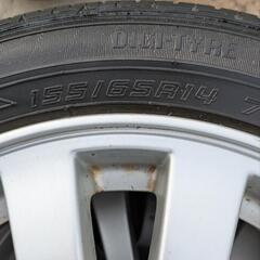 ダイハツ純正ホイール　アルミ夏タイヤセット　155/65R14　軽自動車全般　ダンロップ　セリアル2820　ダイハツの車両にでしたら、ほぼ全部の車両に合うかと思います。の画像