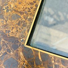 アンティーク 石天板 センターテーブル ガラステーブル アイアン脚 金属脚 北1の画像