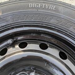 ダイハツ　鉄ホイール夏タイヤセット　155/65R13  ダンロップ　セリアル0920　8分山　ダイハツの軽自動車になら合うかと思います。の画像