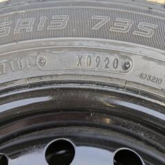 ダイハツ　鉄ホイール夏タイヤセット　155/65R13  ダンロップ　セリアル0920　8分山　ダイハツの軽自動車になら合うかと思います。の画像
