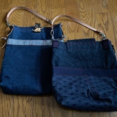 新品　ハンドメイド　デニムバックセットの画像