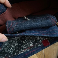 新品　ハンドメイド　デニムバックセットの画像