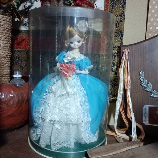 昭和レトロ青ドレス人形ポーズ人形ドール人形フランス人形 (加代