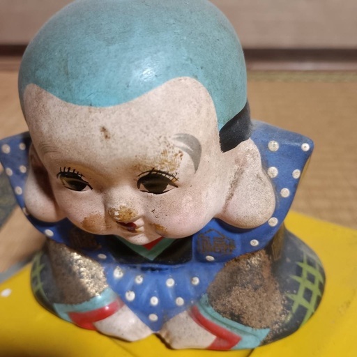 昭和レトロ 福助人形 置物 骨董品年代物 (加代) 中山寺の