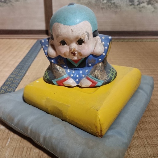 昭和レトロ 福助人形 置物 骨董品年代物 (加代) 中山寺の