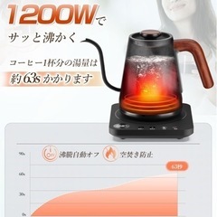 新品未使用 電気ケトル 湯沸かし器 細口 1L 保温機能あり 全国配送可能の画像