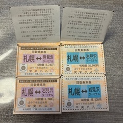 札幌、岩見沢高速バス回数券