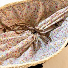 【美品】カゴバッグ かごバッグ 花柄 可愛い おしゃれの画像